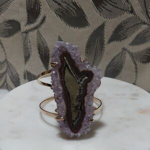 Amethyst Geode Gold Bracelet